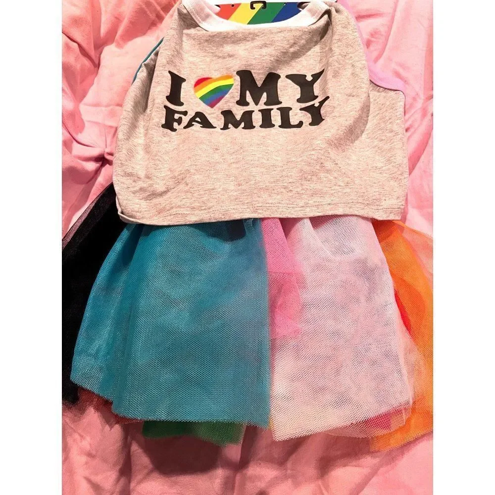 Pride Pet Costume-NWT-Size Large-Tee & Tutu Dogs/Cats-LGBTQ+‎